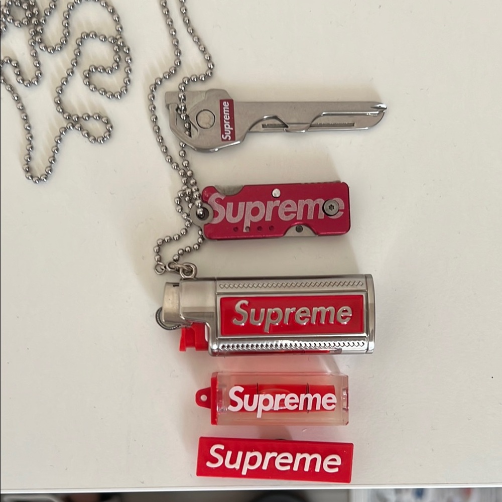 Supreme Red and Silver Accessories Set
